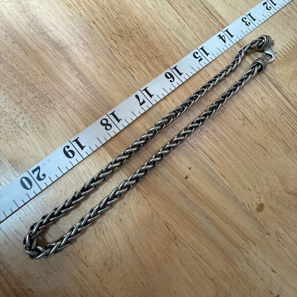 Premier Designs Oxidized Silver-Tone Wheat Chain Necklace 20 Inch With Lobster C - Picture 6 of 8